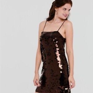 a new day Brown sequins mini size small